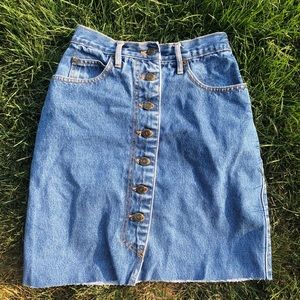 Vintage Full Button Cut Off Jean Skirt
